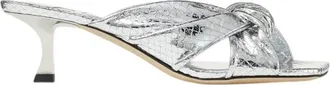 Jimmy Choo London Avenue 50 Snake-Effect Leather Mules, Brand Size 34.5 ( US Size 4.5 )