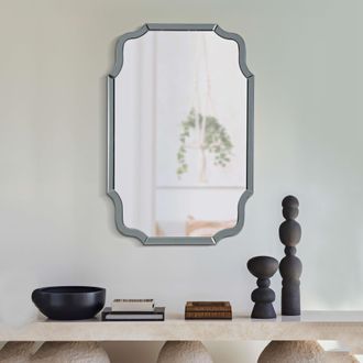 Dmora Espejo Jajce, Marco Contorneado, Forma Rectangular, Tipo De Pared, 60x90h Cm Gris