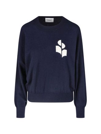 Isabel Marant Cropped Navy Knit Sweater