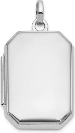 Diamond2Deal 14k Gold Polished 20x15mm Curved Rectangle Locket Pendant