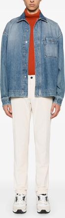 Incotex Mens Nude Stretch Cotton Trousers - Ivory - Size 38 (Waist)