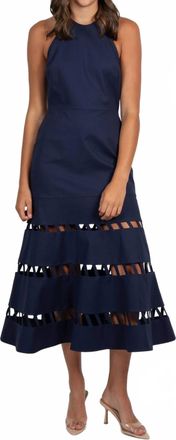 Alexis Janessa Midi Dress In Navy Blue
