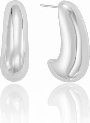Ettika Smooth Half Hoop Earrings in Silver at Nordstrom Rack