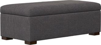 Simpli Home Gabbie 48In Contemporary Rectangle Rectangular Storage Ottoman