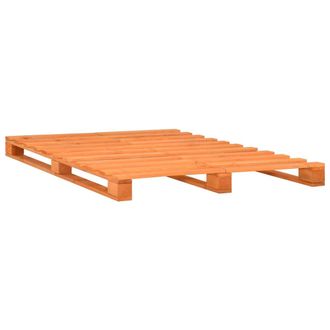 vidaXL Marco Cama Palets Sin Colch&oacute;n Madera Maciza Marr&oacute;n 160x200 Cm Vidaxl
