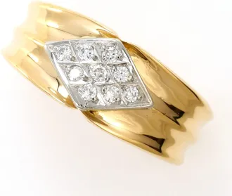 C&A White Gold Yellow Gold Yellow Gold (18K) White Gold (18K) Band Ring (Pre-Owned)