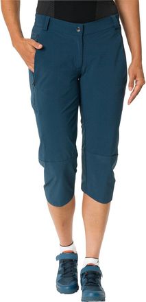 Vaude Radhose VAUDE WOMENS YARAS 3/4 PANTS, Damen, Gr. 36, N-Gr, blau (schwarz sea), Obermaterial: 89% Polyamid, 11% Elasthan, 3/4-L&auml;nge, Hosen Radhose, spo