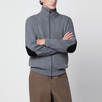 Roberto Collina Cardigan con zip grigio in lana