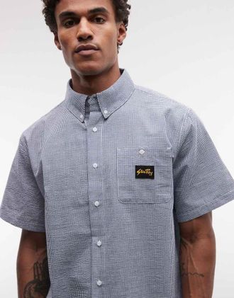 Stan Ray Camicia a maniche corte blu a quadri micro