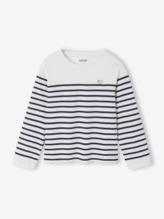 Vertbaudet Geringeltes M&auml;dchen Shirt blau gestreift
