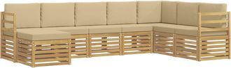 vidaXL Conjunto De Sof&aacute;s De Exterior 8 Uds. Y Beige Poli&eacute;ster Vidaxl