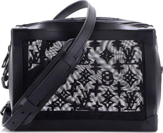 Louis Vuitton Black Monogram See Through Mesh Soft Trunk Bag (Authentic Pre- Loved)