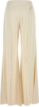 Alexander McQueen Womens Satin Wide-Leg Trousers Beige Viscose