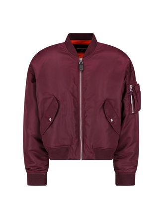 Dsquared2 Burgundy 80s Fabric Bomber Jacket