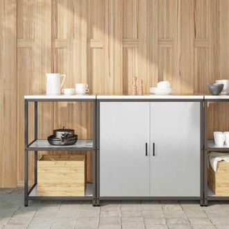 vidaXL Juego De Almacenamiento De Cocina Hattem 2 Pcs Plateado Vidaxl