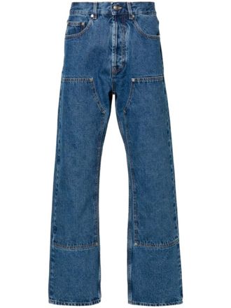 Palm Angels Blue Straight Mid Rise Jeans