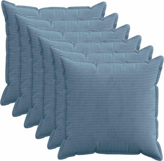 vidaXL Funda De Almohada 6 Uds. Houten Azul 55 X 55 Cm Pana Vidaxl