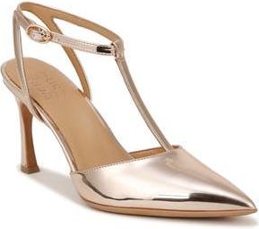 Naturalizer Astrid T-Strap Pointed Toe Pump in Rose Gold Faux Leather at Nordstrom Rack, Size 9.5