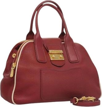 Miu Miu Pre-owned Handbags, female, Red, Size: ONE SIZE Pre-owned Leather Handbag
