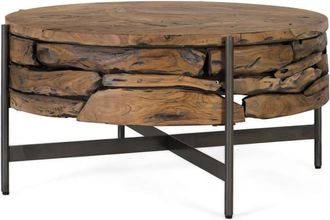 Giner&Colomer Mesa de centro de madera de teca de 84 cm
