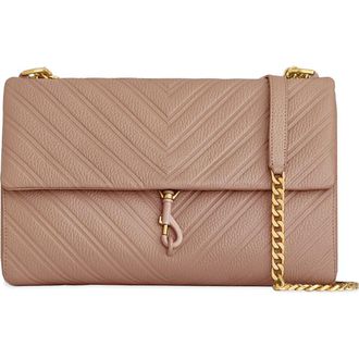 Rebecca Minkoff Edie Embossed Large Shoulder Bag in Blushing at Nordstrom Rack