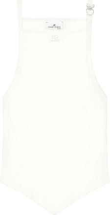 Courrèges Canotta con orlo a punta - Bianco
