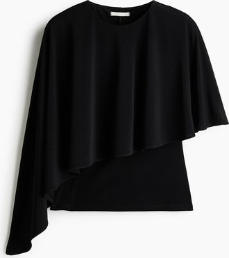 H&M Top mit Cape-Detail - Schwarz