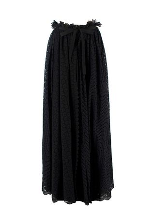 Dior Christian Dior Black Broderie Anglaise Midi Skirt Size XS