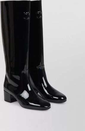 Celine triomphe almond toe knee high boots