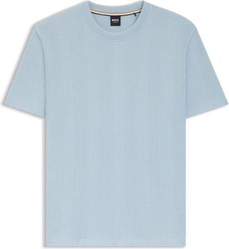 BOSS Cotton-blend T-shirt with waffle structure
