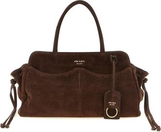 Prada Dark Brown Carry Large Shoulder Bag