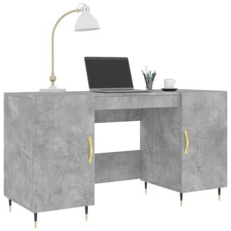 Berkfield Home Elegant Desk Concrete Grey 140x50x75 cm Engineered Wood | Size: 140 x 50 x 75 cm