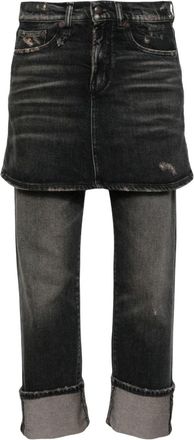 R13 Romeo Double Classic jeans - women - Elastomultiester/Cotton/Polyester/Cotton/Leather - 26 - Black