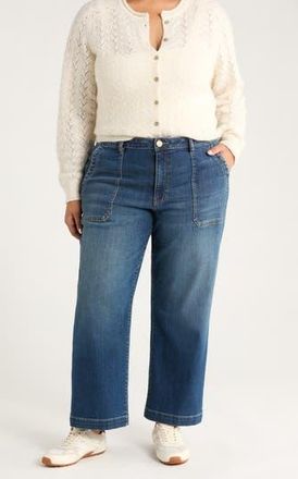 Kut from the Kloth High Waist Ankle Wide Leg Utility Jeans in Reflective at Nordstrom Rack, Size 14W