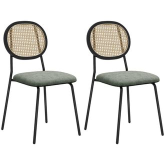 HOMCOM Sillas de comedor 44x54x87 cm verde oscuro