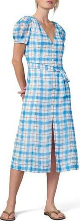 Joe's The Halle Button Front Midi Dress in Blue/Rust Check at Nordstrom Rack, Size X-Small