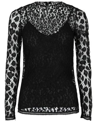 Givenchy Lace Patterned Silk-Lined Blouse