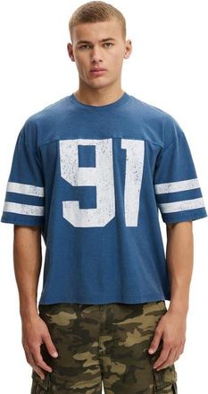 Cotton On Mens Cropped Fit Graphic T-Shirt in Washed Cobalt 91 Stripe at Nordstrom, Size X-Large