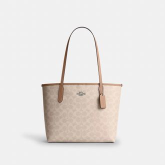 Coach Medium City Tote Bag In Signature Canvas