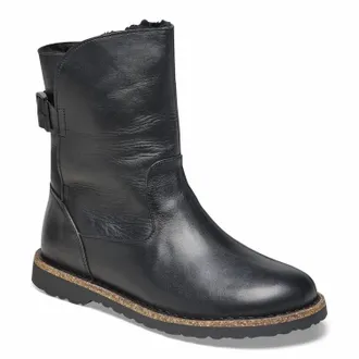 Birkenstock Womens Uppsala Shearling Leather Boots In Black