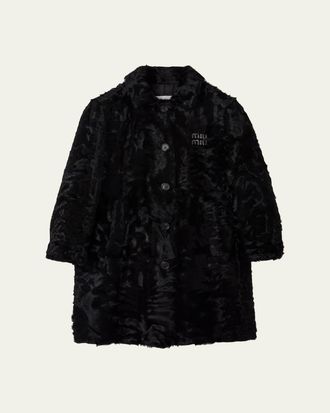 Miu Miu Curly Lamb Shearling Single-Breasted Jacket