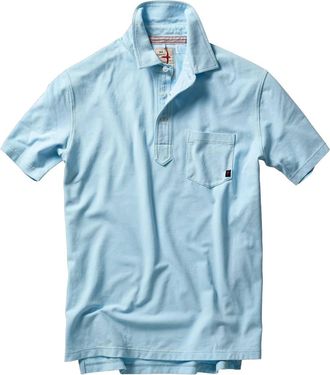 Relwen Mens Pique Slot Short Sleeve Polo In Cloud Blue