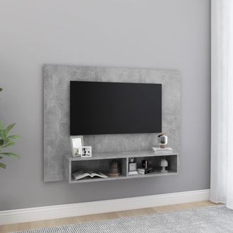 vidaXL Vidaxl - Mueble De Tv De Pared Contrachapado Gris Hormig&oacute;n 120x23,5x90cm