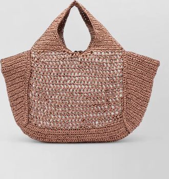 Gianni Chiarini nefeli crochet beach bag dual handles