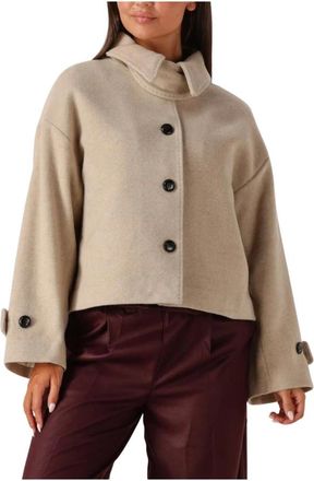 Ruby Tuesday Jassen, Dames, Beige, L, Wol, Taupe Wollen Jas voor Vrouwen