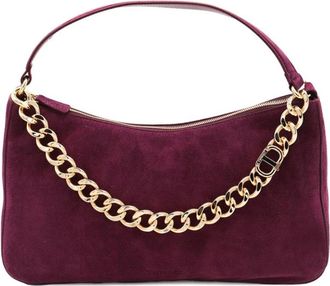 Twinset Bordeaux Leren Schoudertas - Dames - Handtassen - Bruin - ONE Size - Leer - Tassen