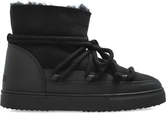 INUIKII rope-laces lined snow boots - women - Lamb Skin/Rubber/Leather - 37 - Black