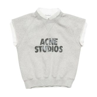 Acne Studios Sleeveless Tops, female, Gray, Size: XS Fn-Wn-Swea000290