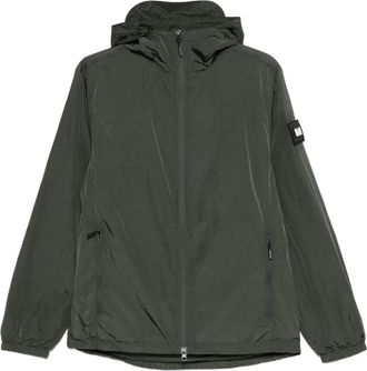 Weekend Offender zip-fastening hooded jacket - men - Nylon/Polyester/Elastane/Cotton - M - Green