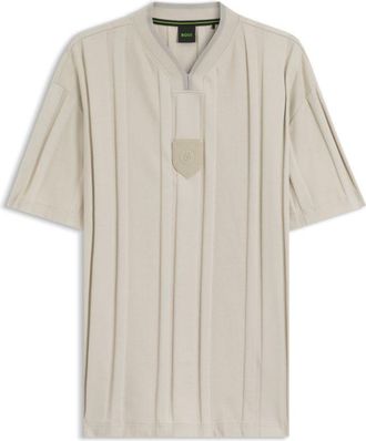BOSS Textured-stripe T-shirt in cotton